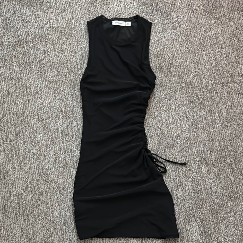 Glassons Black Bodycon Ruched Side Dress